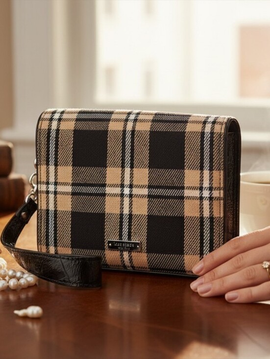 kate spade Handbags - Kate Spade Wool Plaid Crossbody Bag Rare Script Lining Y2K, Vintage
